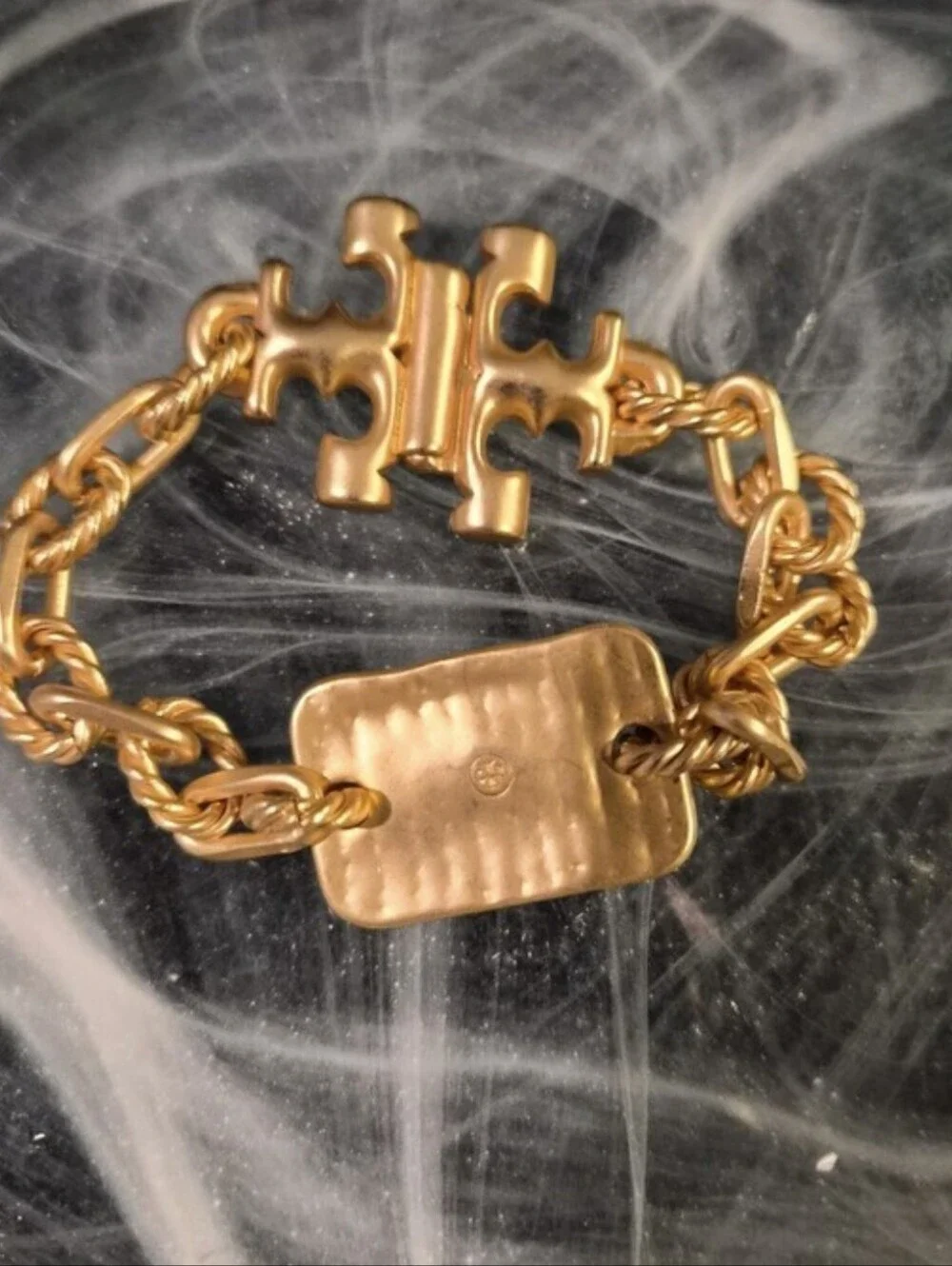 Tory Burch Gold Logo Chain Bracelet - Picture 4 of 5